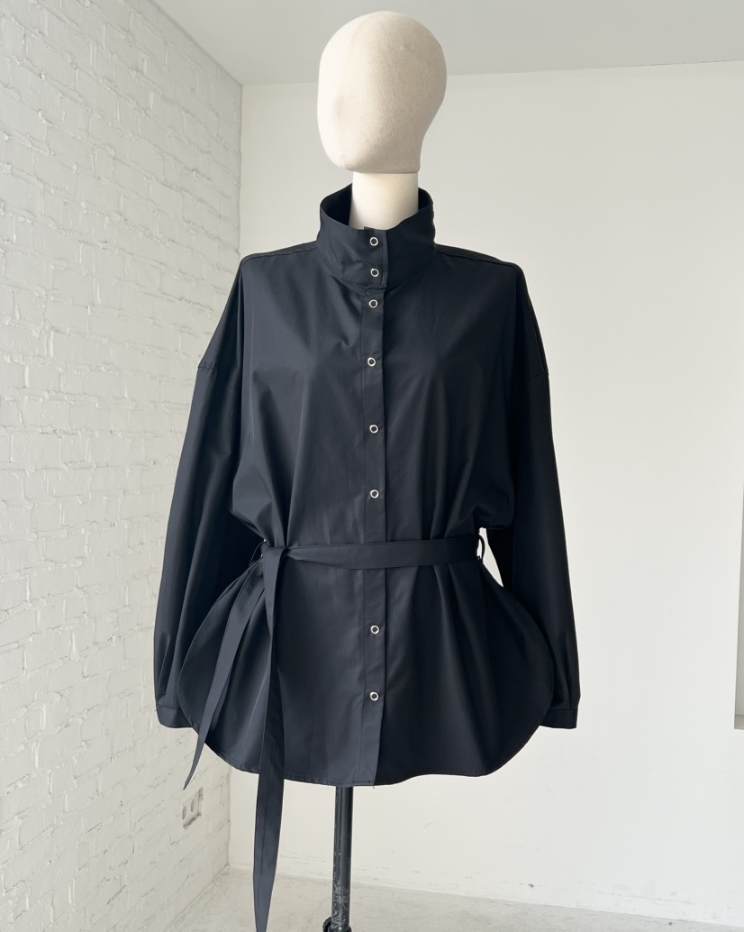 VERNI東大門實拍女士新品真品職業時尚襯衫蕾絲衫含腰帶高領VERNI襯衫/蕾絲衫圖色2