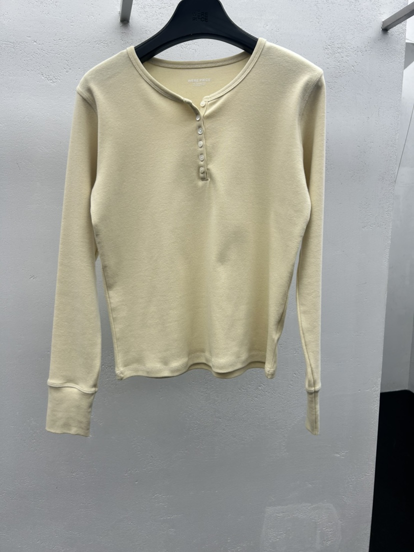 KARE/WEREPIECE東大門代購女裝新品熱賣真品長袖T恤紐扣KARE/WEREPIECE長袖T恤圖色1