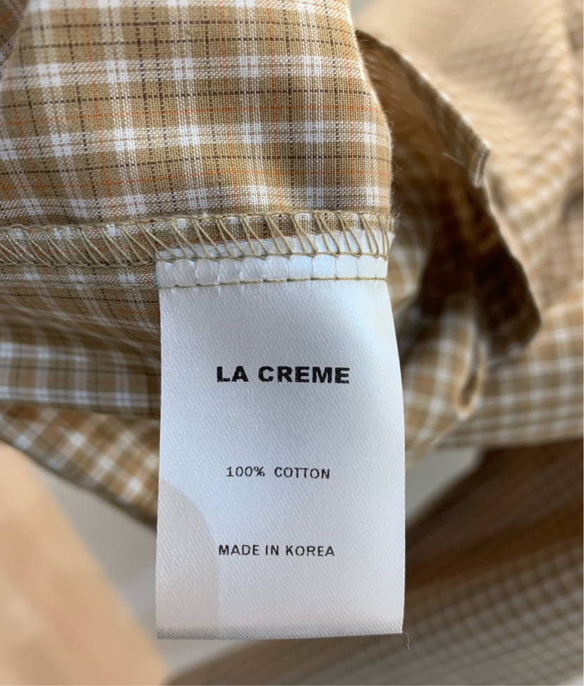 LA CREME東大門實拍女裝新品熱賣26春夏休閑襯衫蕾絲衫格子LA CREME襯衫/蕾絲衫