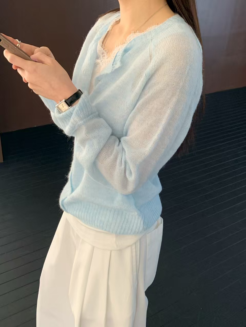 TAF韓國代購女士新款真品推薦人氣時尚職業26春夏針織衫雙層TAF針織衫