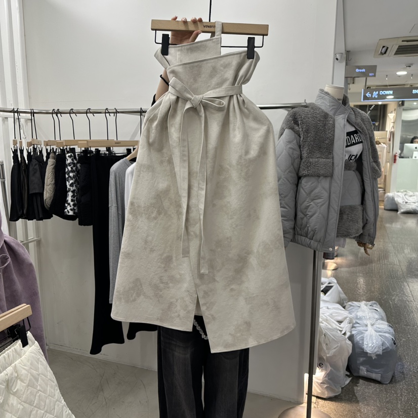 VENEFIT東大門代購女士新款職業時尚推薦人氣真品長裙含腰帶VENEFIT/JENNIE長裙圖色2