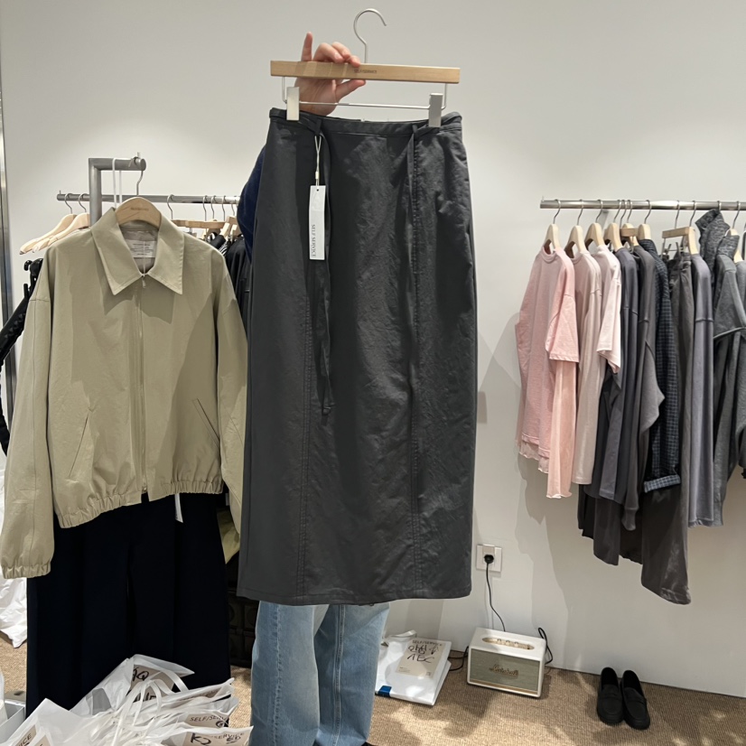 SELF SERVICE韓國直郵女士新品時尚人氣職業長裙含腰繩棉SELF SERVICE長裙圖色2