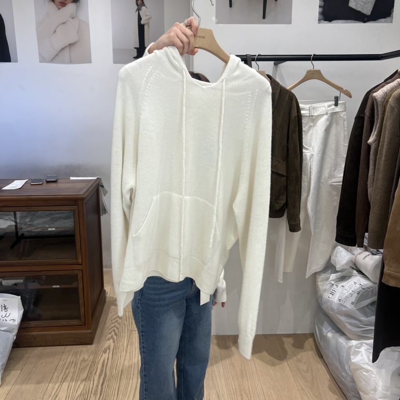 OURIN/THIS IS東大門代購女裝新款職業針織衫連帽針織衫OURIN/THIS IS針織衫圖色1