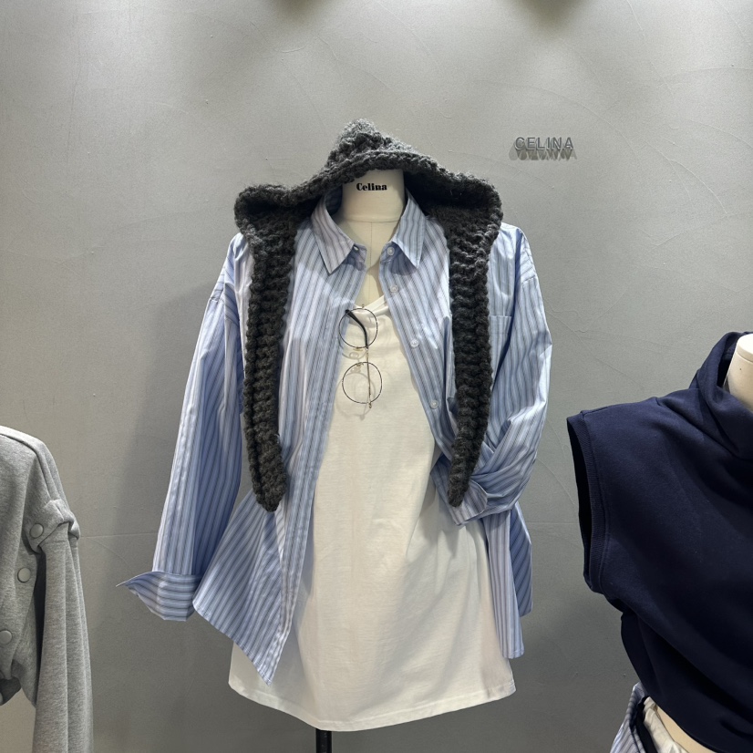 CELINA東大門實拍女裝新款時尚休閑26春夏推薦襯衫蕾絲衫CELI_NA襯衫/蕾絲衫