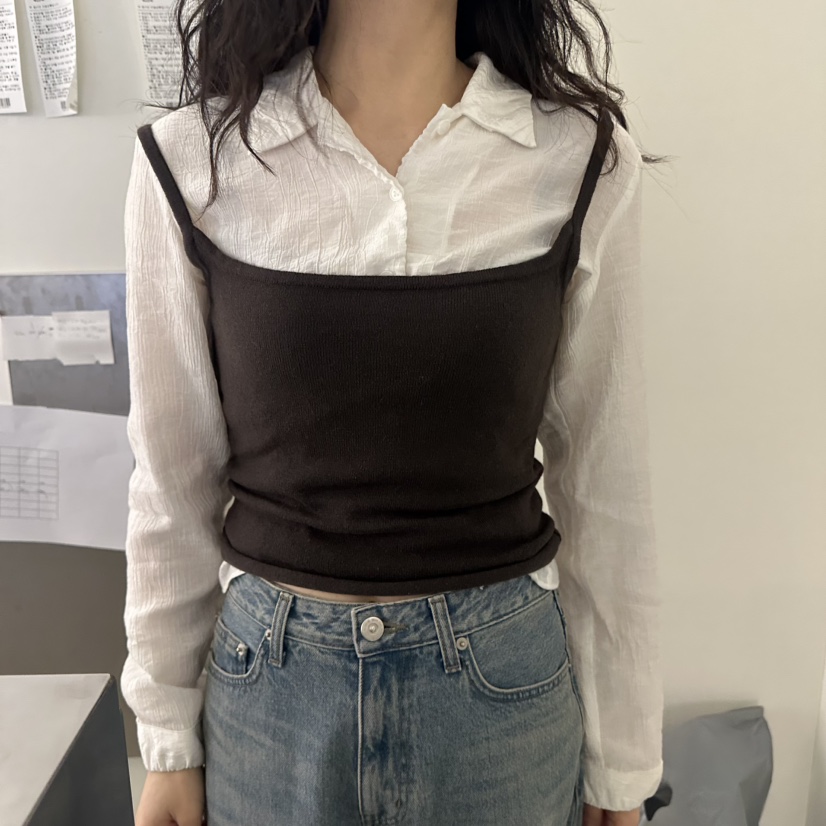 LOVE YOU SO MUCH/MORE THAN YESTERDAY韓國代購女士新款熱賣吊帶背心LYSM/MORE THAN YESTERDAY吊帶/背心圖色2