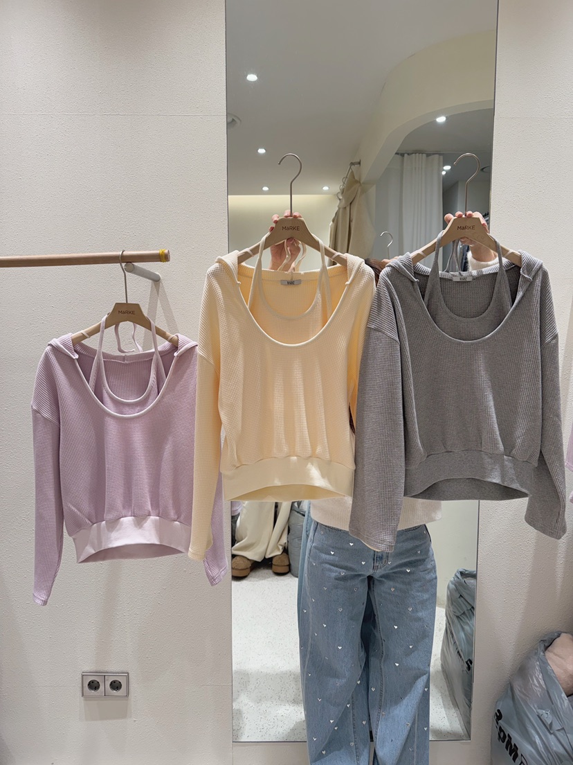 MARKE-P東大門代購女士新品職業26春夏熱賣人氣衛衣華夫格MARKE-P衛衣