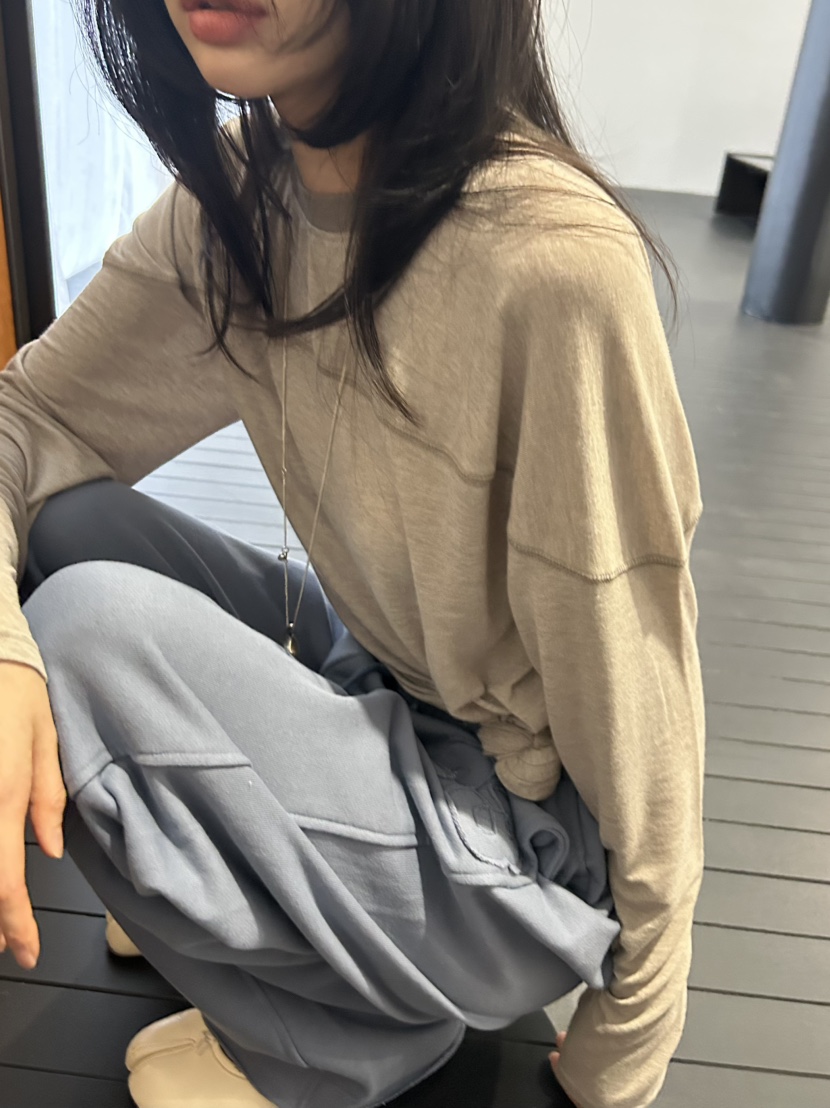 ME MO韓國代購女裝新品26春夏熱賣休閑人氣長袖T恤不含包ME MO長袖T恤