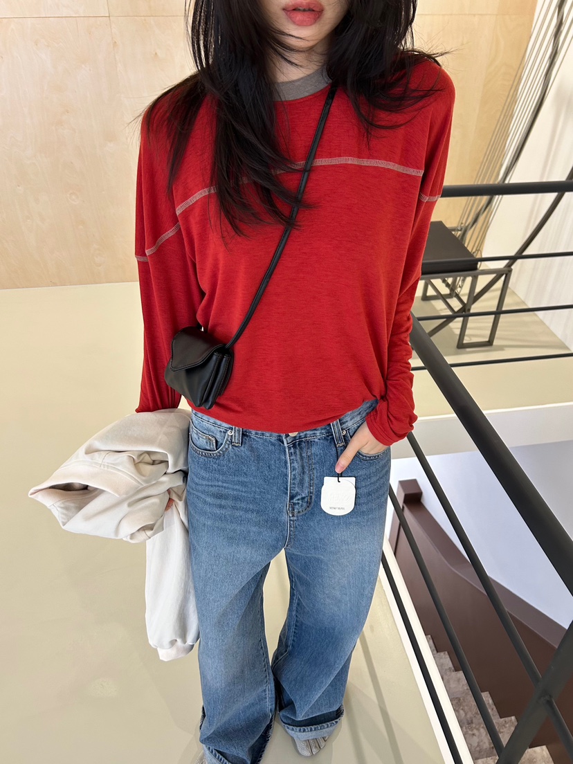 ME MO韓國代購女裝新品26春夏熱賣休閑人氣長袖T恤不含包ME MO長袖T恤