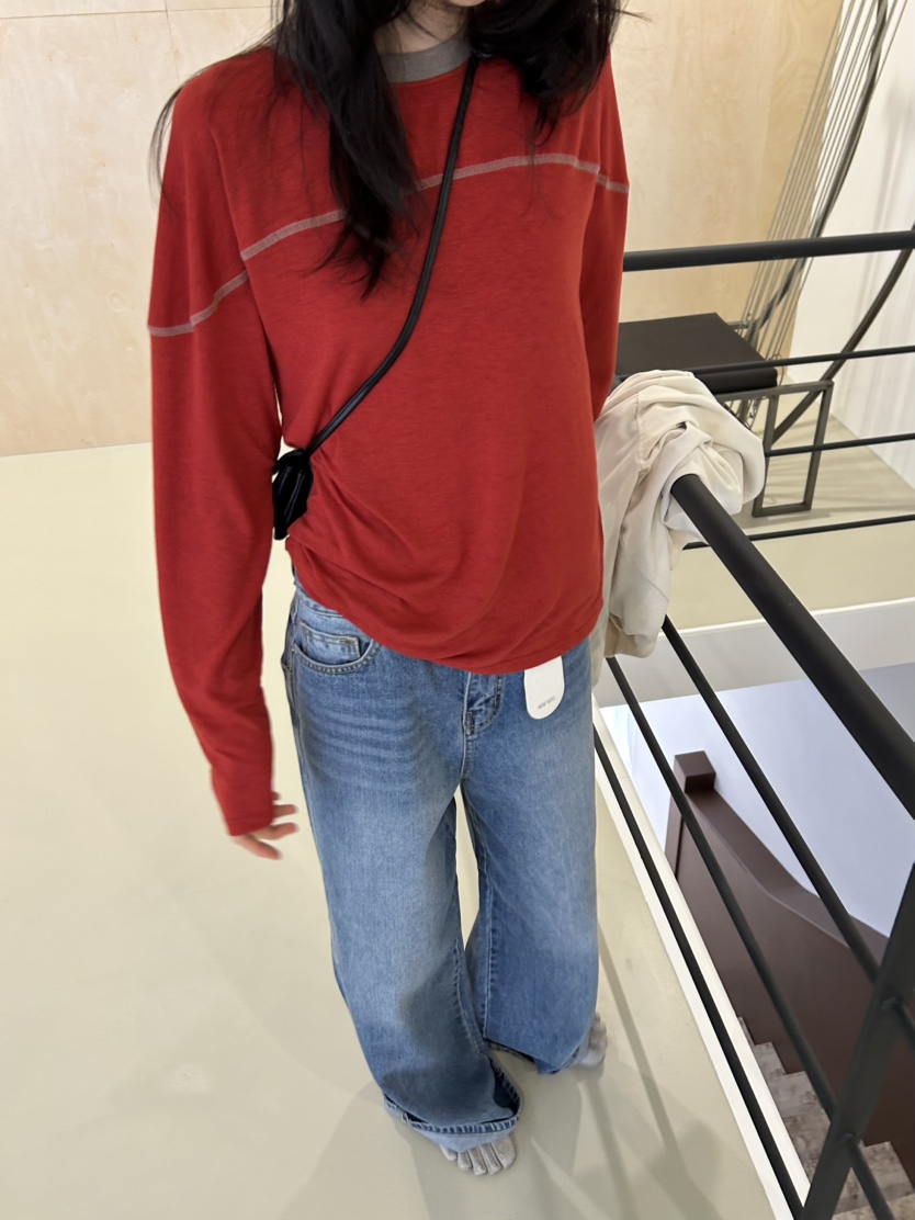 ME MO韓國代購女裝新品26春夏熱賣休閑人氣長袖T恤不含包ME MO長袖T恤圖色4