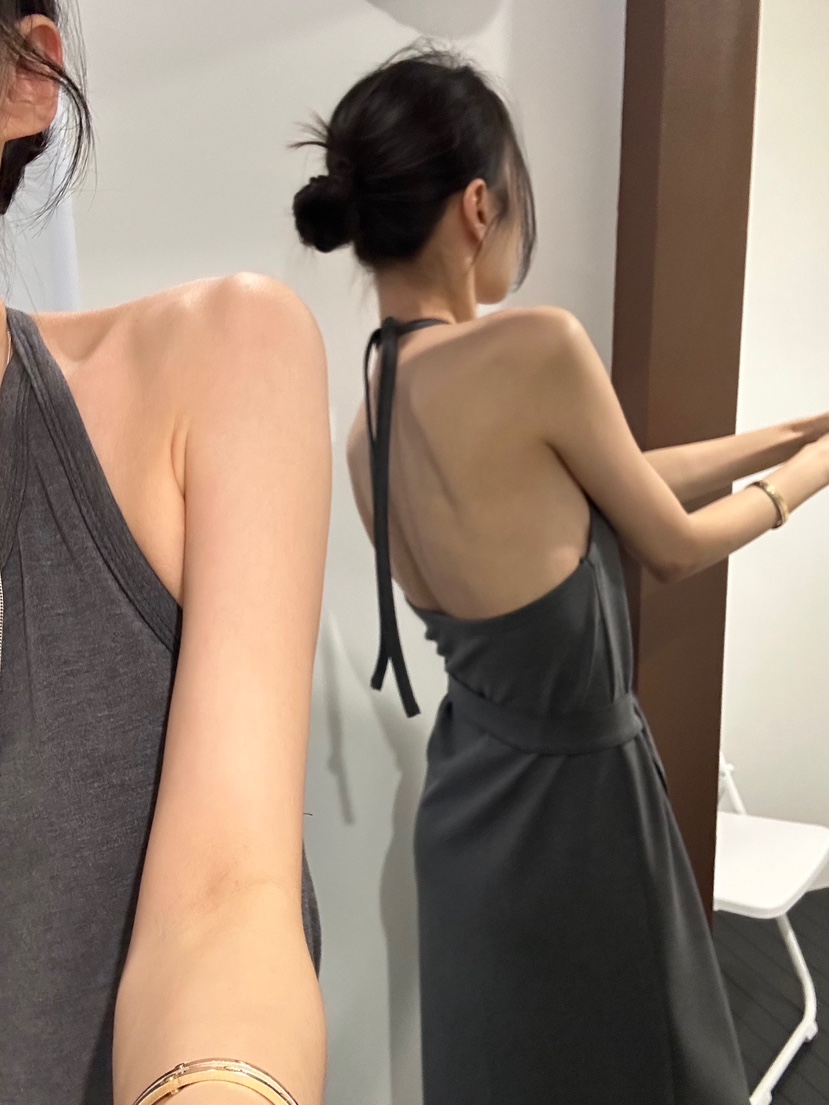 ME MO韓國直郵女士新品時尚真品連衣裙不含內搭系帶長款ME MO連衣裙