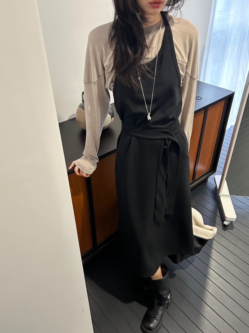 ME MO韓國直郵女士新品時尚真品連衣裙不含內搭系帶長款ME MO連衣裙