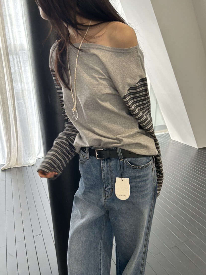 ME MO東大門代購女士新款休閑時尚熱賣推薦人氣26春夏長袖T恤ME MO長袖T恤