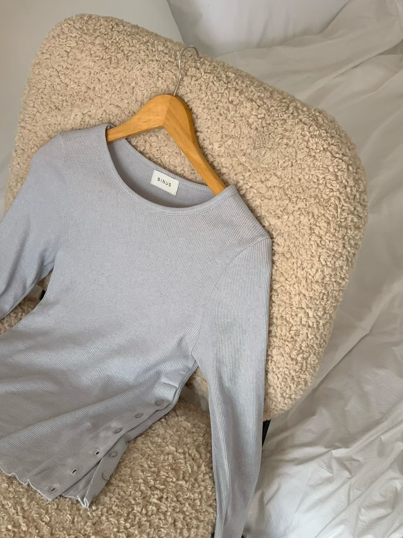 BINUS韓國代購女士新款休閑真品熱賣職業26春夏人氣長袖T恤BINUS長袖T恤