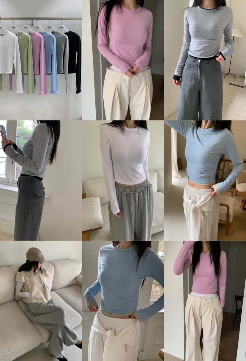 EYEL東大門直郵女士新款職業推薦人氣休閑26春夏時尚長袖T恤EYEL長袖T恤