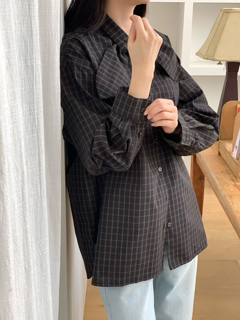 BINUS韓國直郵女裝新款人氣時尚休閑26春夏真品襯衫蕾絲衫BINUS襯衫/蕾絲衫