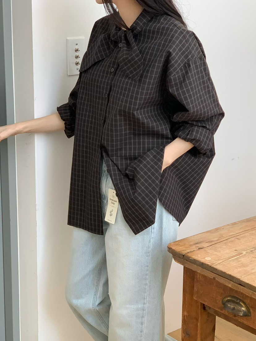 BINUS韓國直郵女裝新款人氣時尚休閑26春夏真品襯衫蕾絲衫BINUS襯衫/蕾絲衫