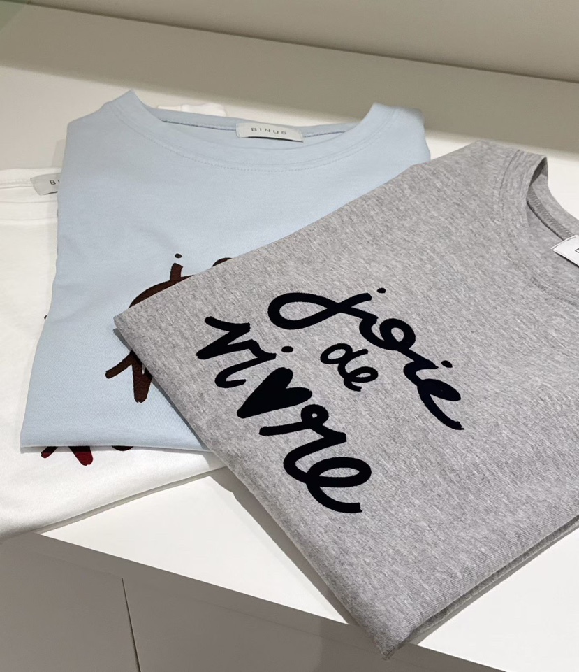 BINUS東大門代購女士新品時尚休閑人氣職業熱賣26春夏T恤BINUST恤