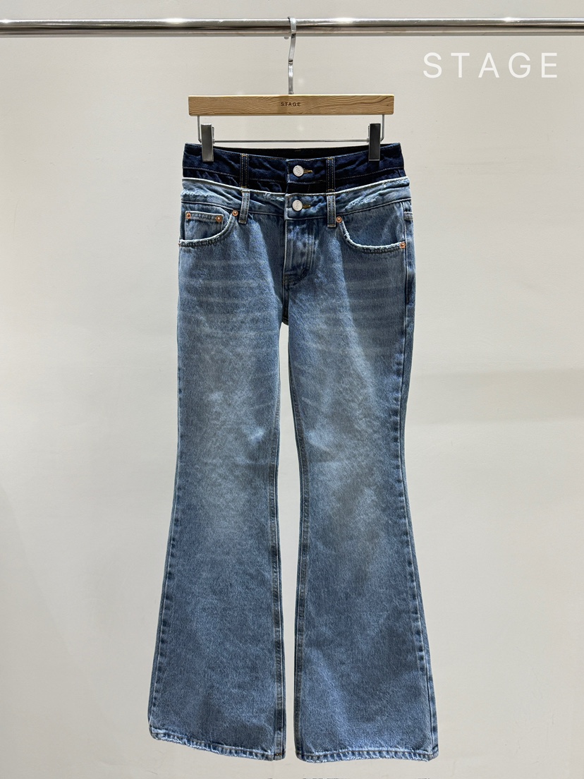 STAGE東大門代購女裝新品職業真品26春夏休閑時尚熱賣牛仔褲STAGE牛仔褲圖色1