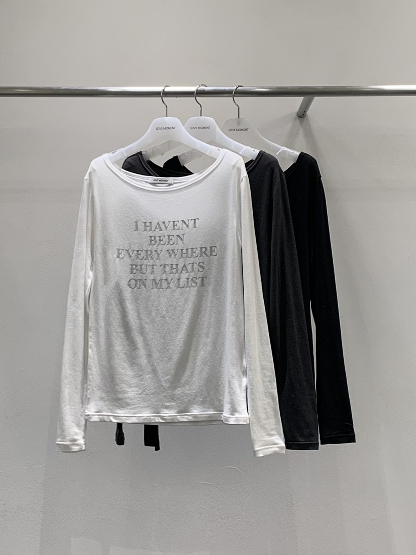 LOVE MOMENT東大門實拍女裝新品熱賣休閑人氣26春夏長袖T恤LOVE MOMENT長袖T恤
