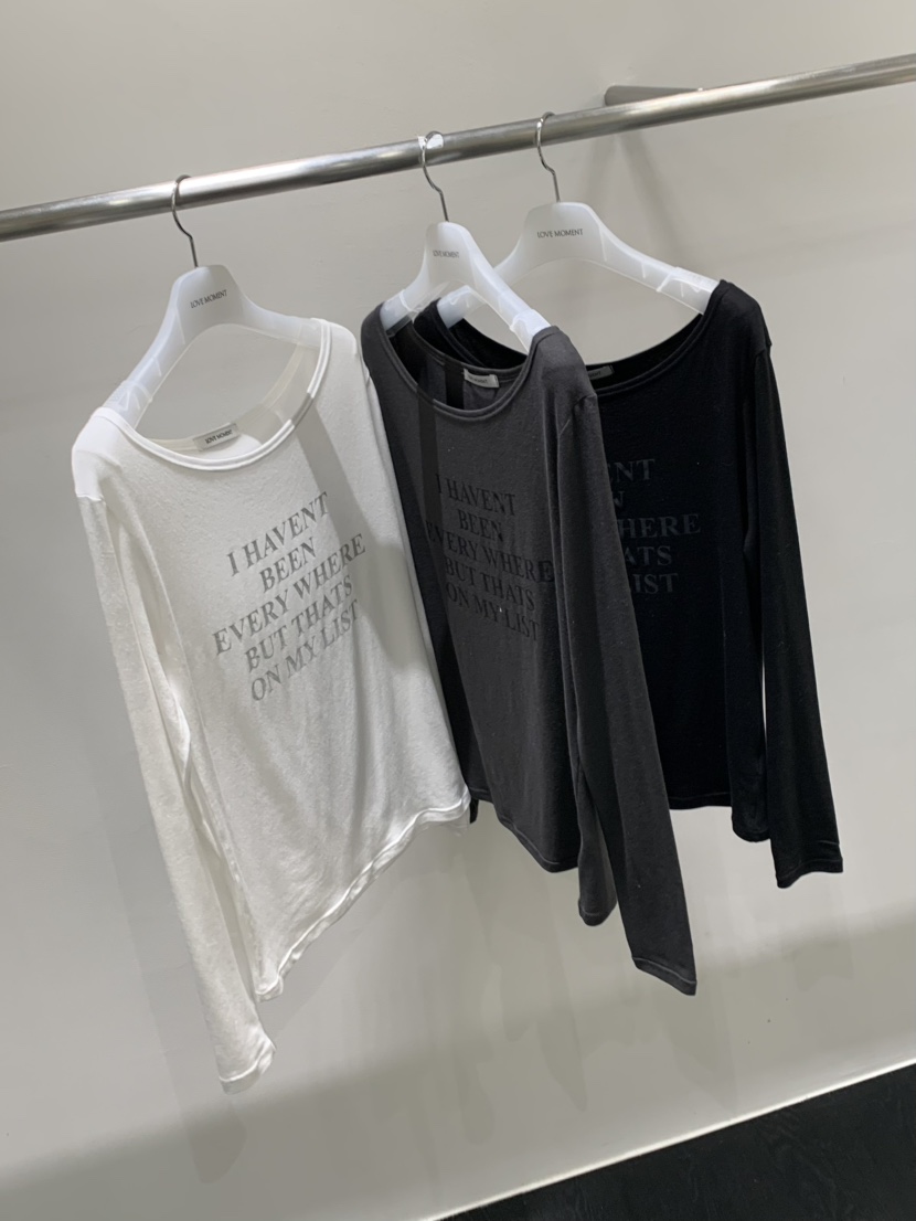LOVE MOMENT東大門實拍女裝新品熱賣休閑人氣26春夏長袖T恤LOVE MOMENT長袖T恤