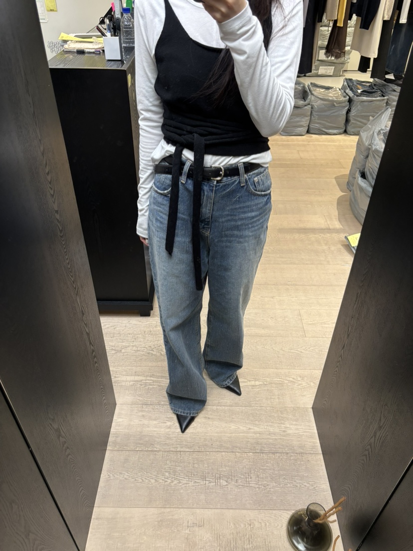 SORBET/FLAT WHITE韓國代購女士新品推薦時尚職業牛仔褲SORBET/FLAT WHITE牛仔褲