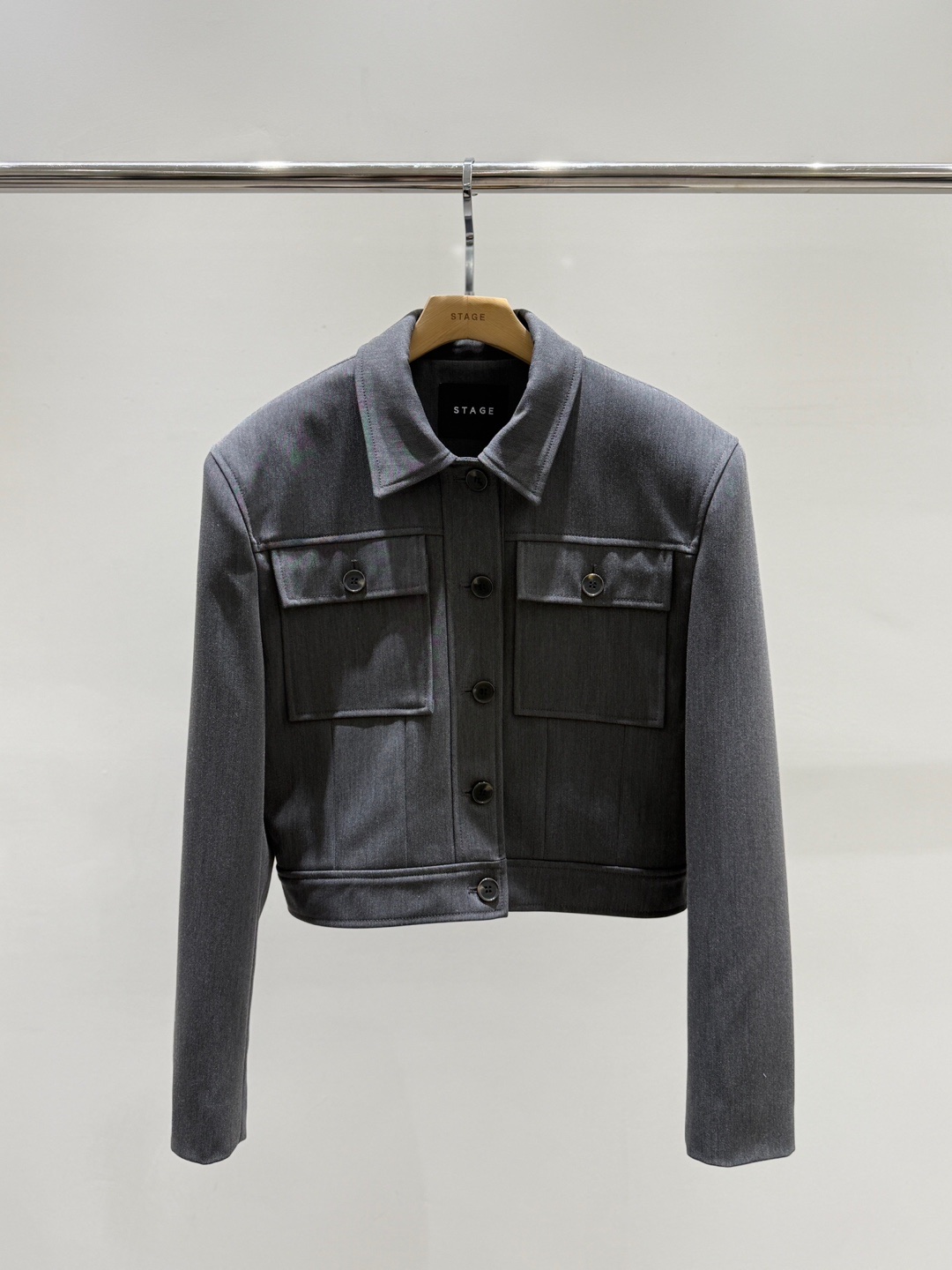 STAGE東大門實拍女士新品推薦熱賣26春夏休閑時尚夾克口袋STAGE夾克圖色2