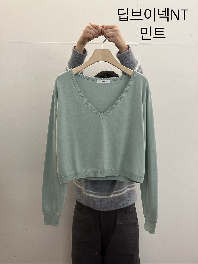TAUPE韓國代購女裝新款時尚真品推薦26春夏人氣針織衫V領TAUPE針織衫圖色1