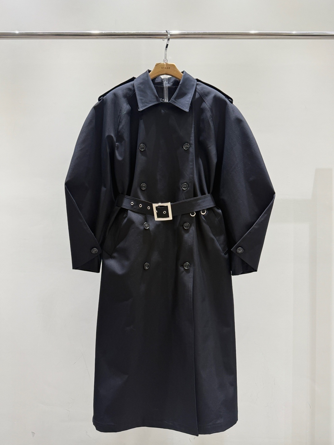 STAGE韓國直郵女裝新款26春夏真品人氣休閑長款風衣含腰帶STAGE長款風衣圖色2