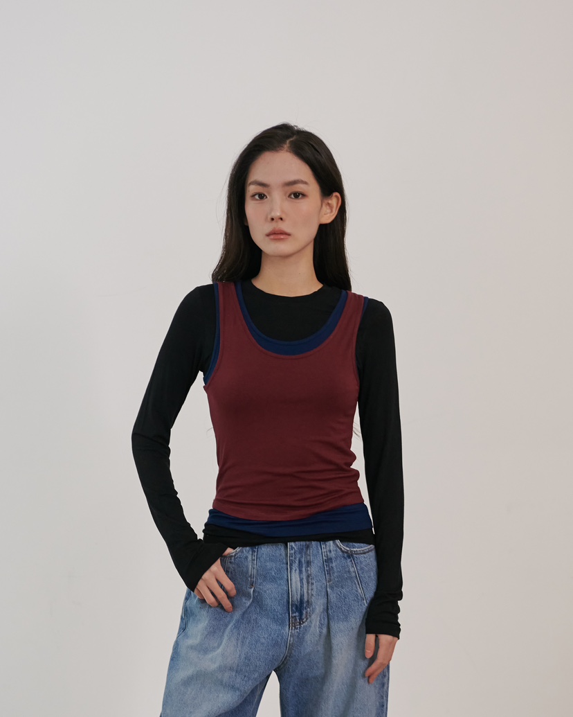 STAGE韓國代購女士新款推薦職業26春夏休閑人氣時尚長袖T恤STAGE長袖T恤