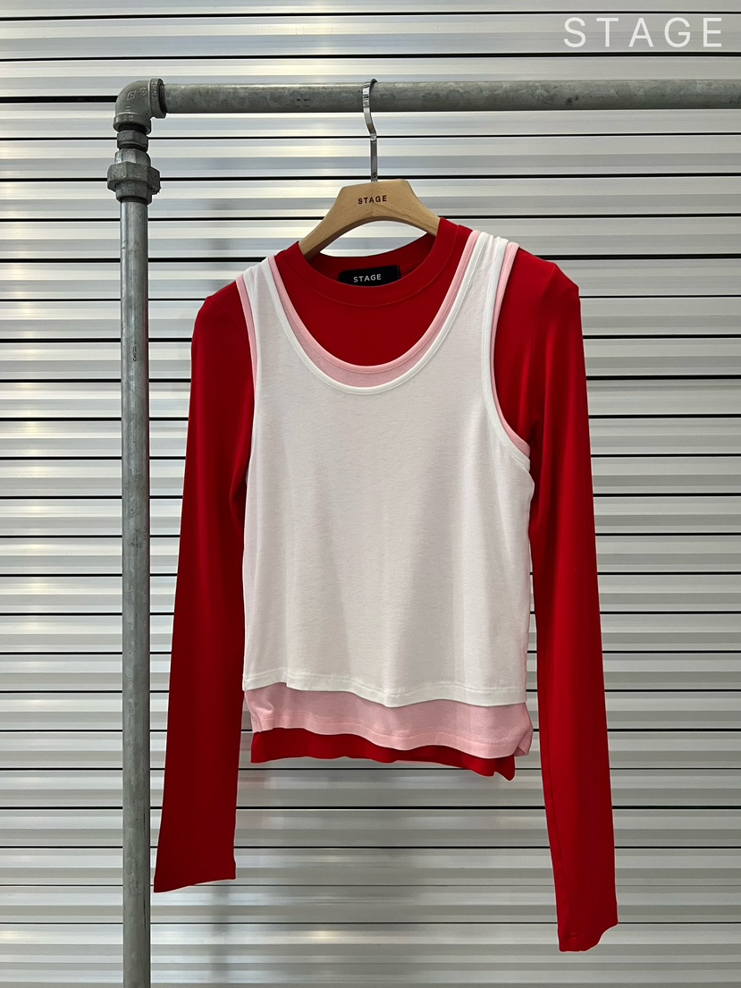 STAGE韓國代購女士新款推薦職業26春夏休閑人氣時尚長袖T恤STAGE長袖T恤