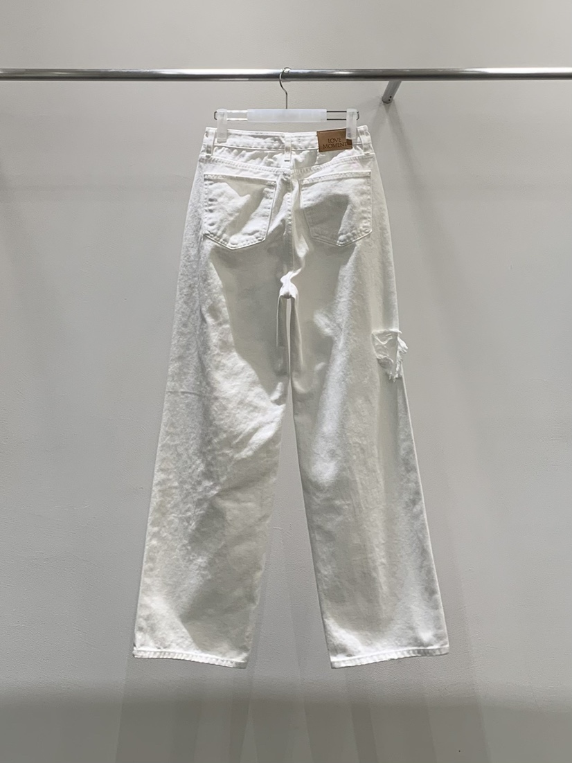 LOVE MOMENT韓國代購女裝新品真品26春夏時尚牛仔褲復古LOVE MOMENT牛仔褲