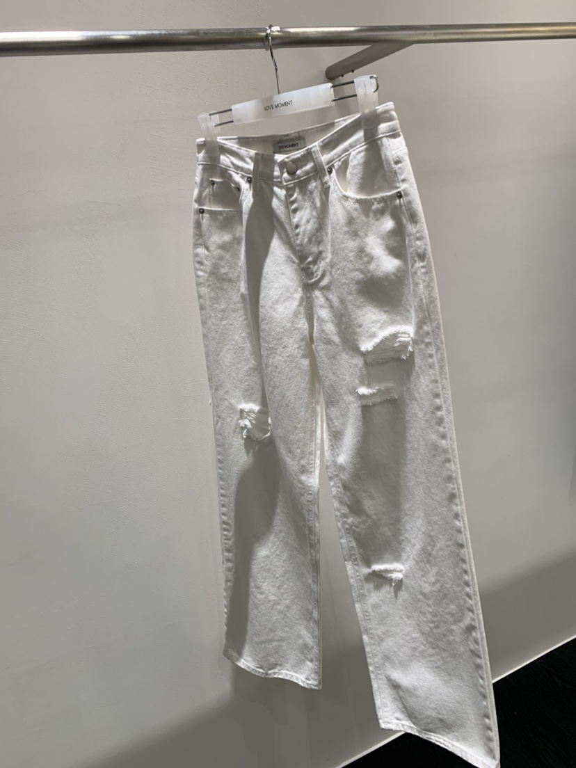 LOVE MOMENT韓國代購女裝新品真品26春夏時尚牛仔褲復古LOVE MOMENT牛仔褲