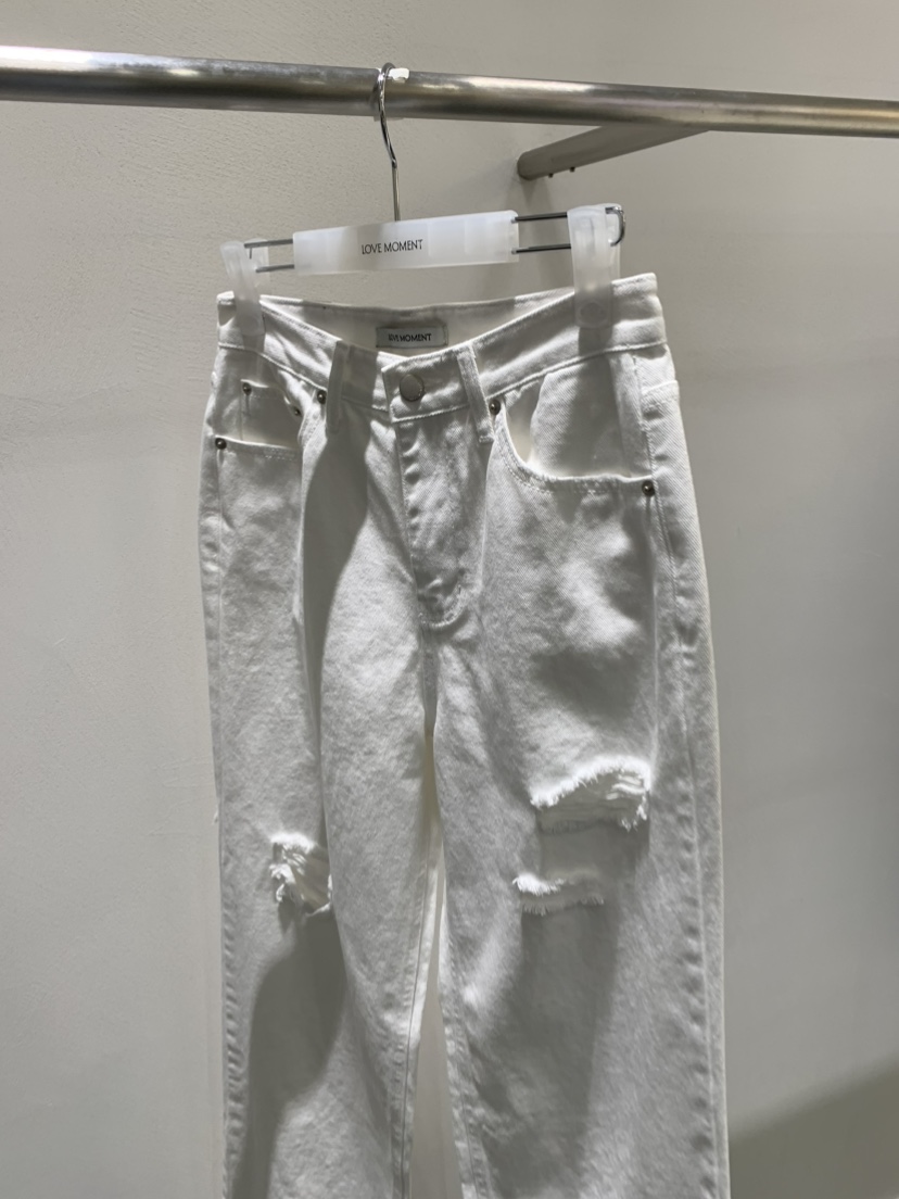 LOVE MOMENT韓國代購女裝新品真品26春夏時尚牛仔褲復古LOVE MOMENT牛仔褲