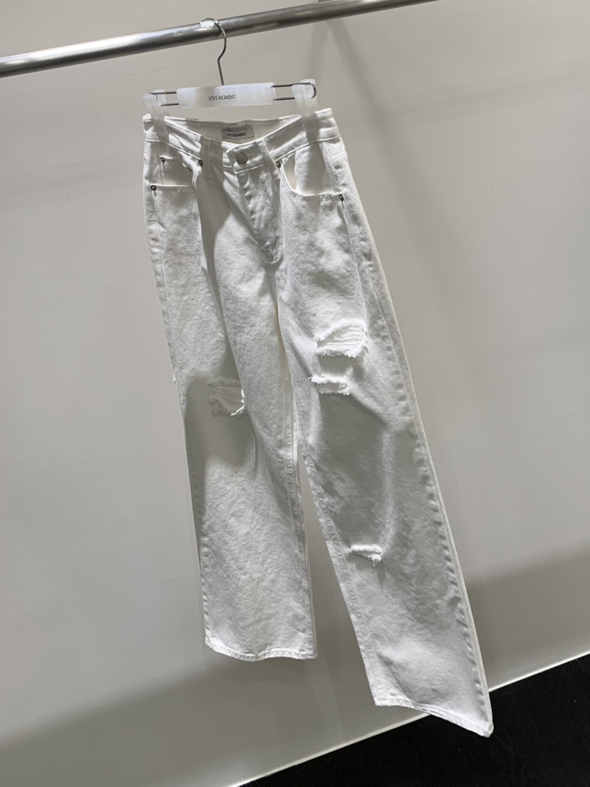 LOVE MOMENT韓國代購女裝新品真品26春夏時尚牛仔褲復古LOVE MOMENT牛仔褲