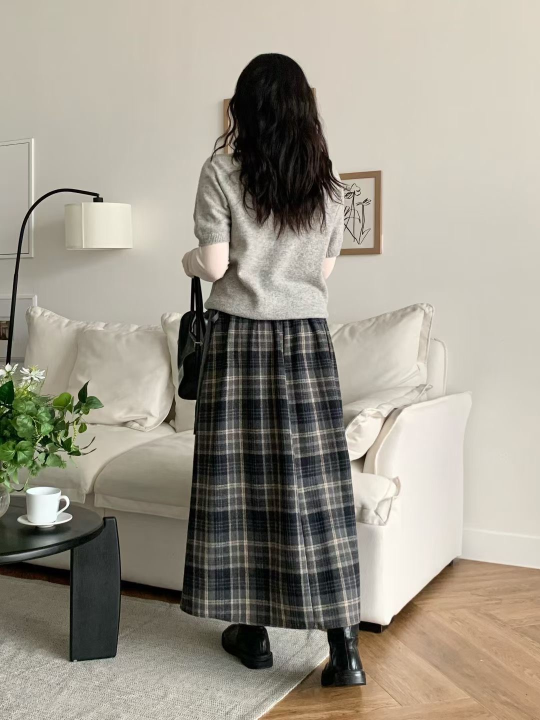 BRAND MARKET-브랜드마켓-T韓國代購女裝新品熱賣長裙格紋BRAND MARKET-2件起長裙