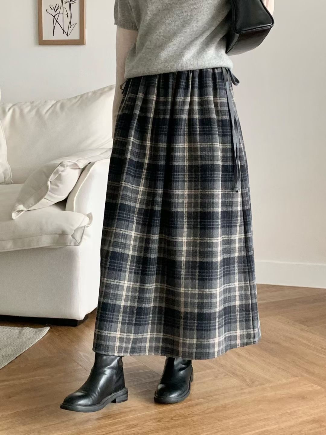 BRAND MARKET-브랜드마켓-T韓國代購女裝新品熱賣長裙格紋BRAND MARKET-2件起長裙圖色2