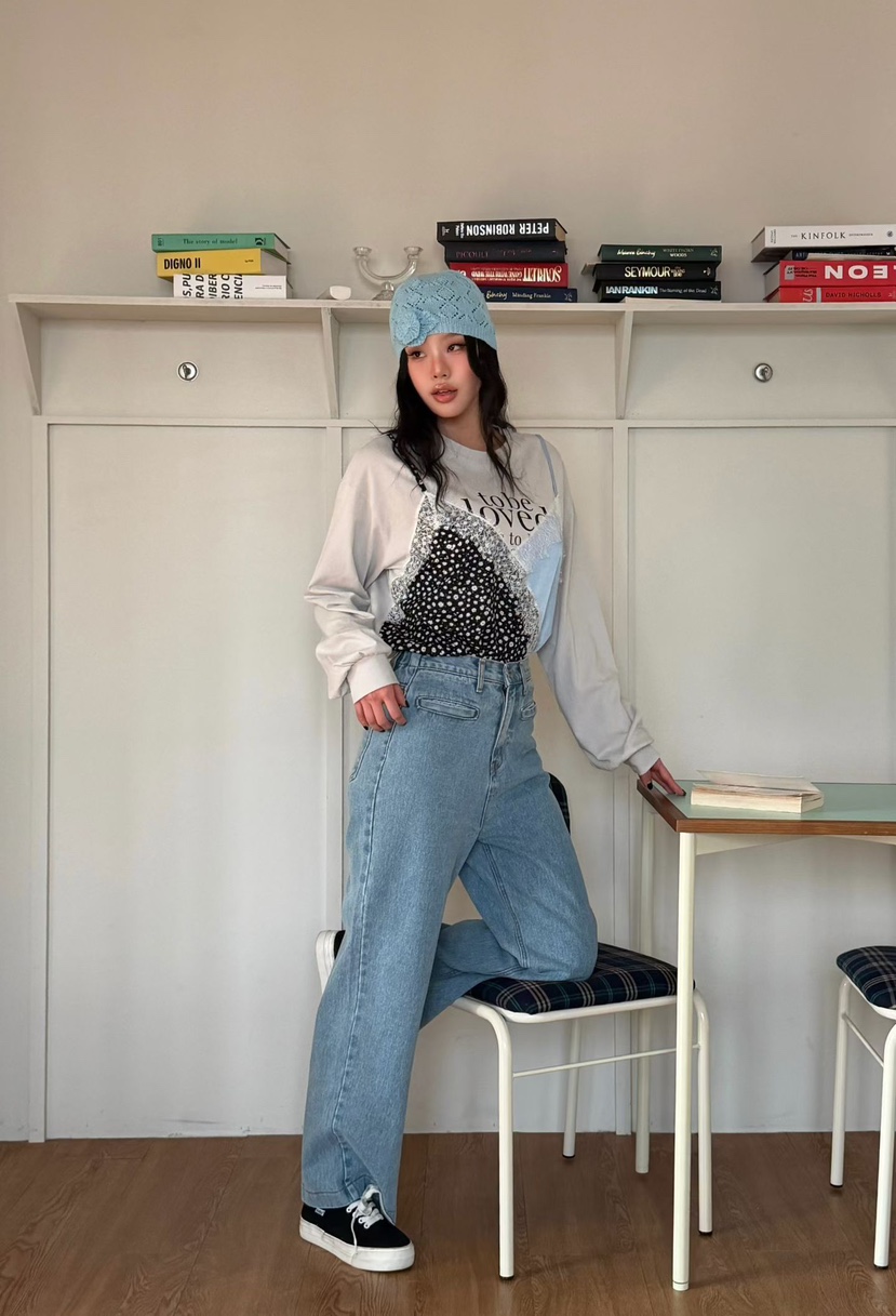 LOVABLE韓國直郵女裝新款推薦休閑時尚職業26春季人氣牛仔褲LOVABLE牛仔褲