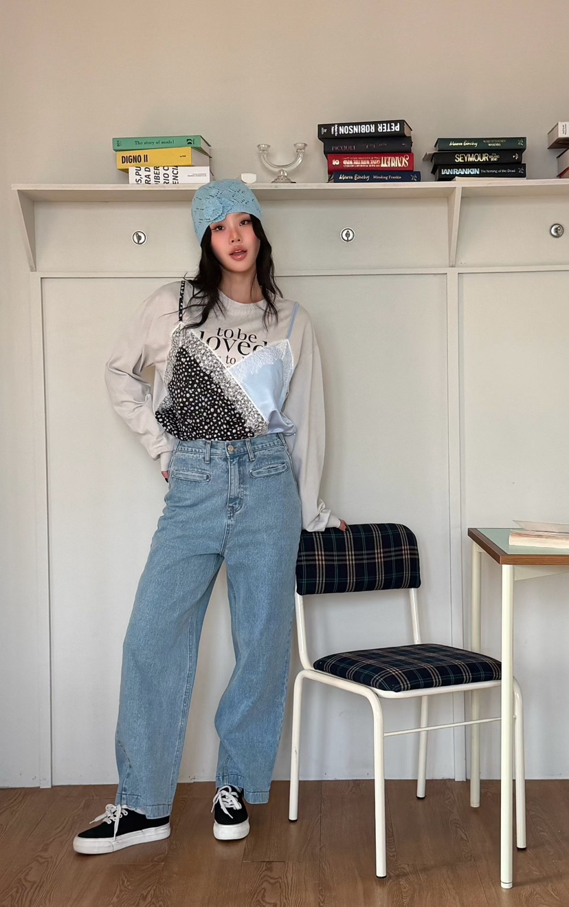 LOVABLE韓國直郵女裝新款推薦休閑時尚職業26春季人氣牛仔褲LOVABLE牛仔褲