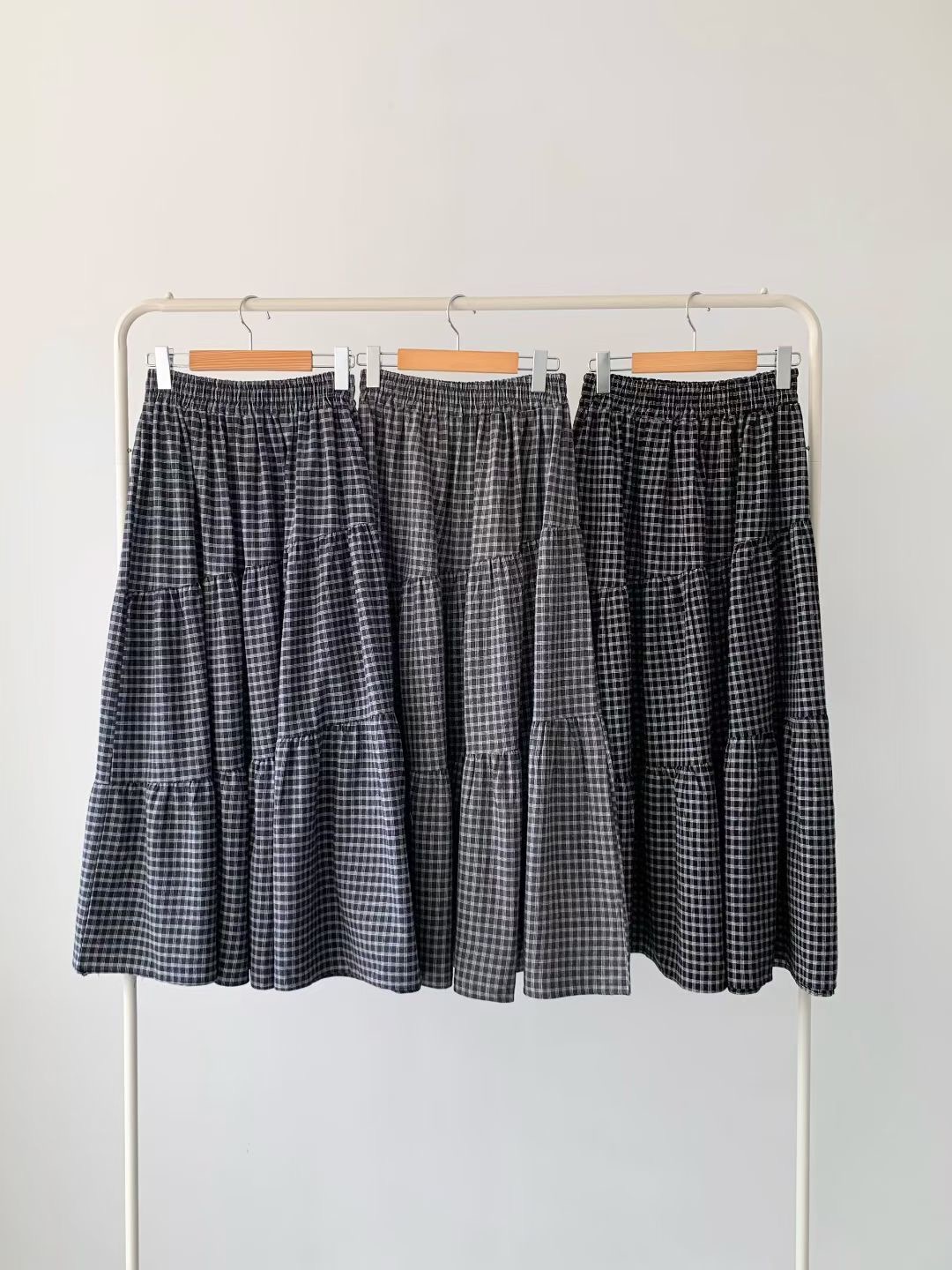 BRAND MARKET-브랜드마켓-T韓國直郵女士新款職業長裙格紋BRAND MARKET-2件起長裙圖色3左三色