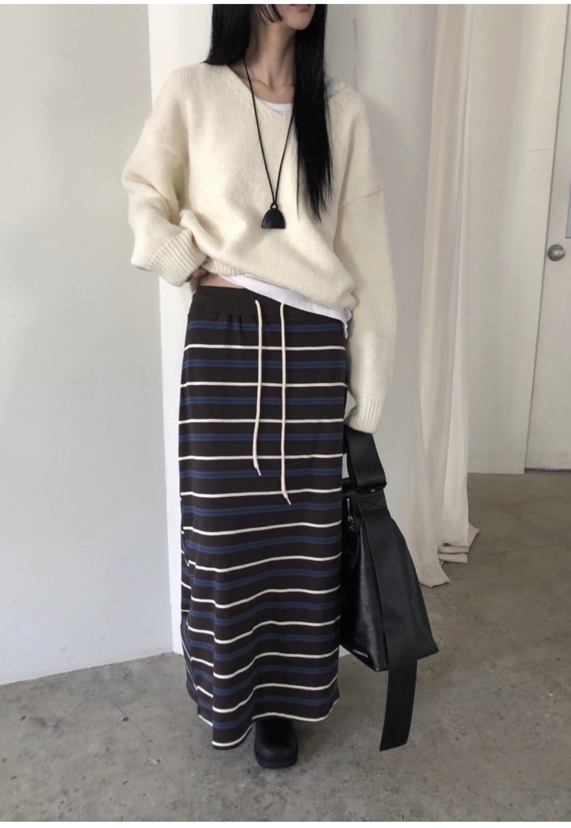 VIVANI東大門直郵女士新品人氣職業時尚推薦休閑長裙條紋VIVANI長裙