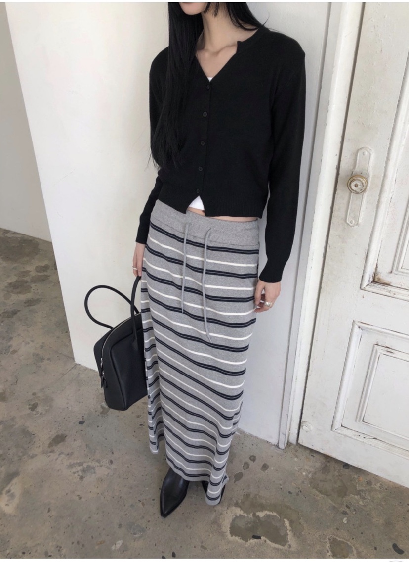VIVANI東大門直郵女士新品人氣職業時尚推薦休閑長裙條紋VIVANI長裙圖色1