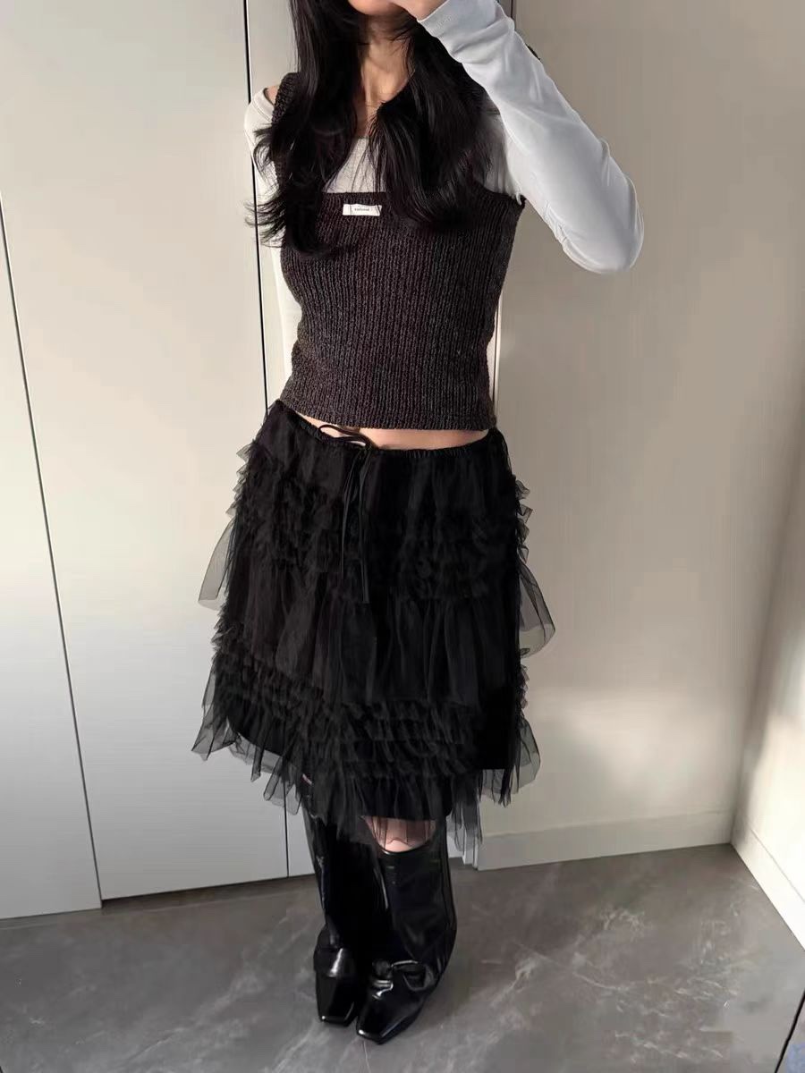 VIVANI東大門實拍女裝新款時尚人氣休閑半身裙中短裙蕾絲VIVANI半身裙/中短裙圖色2