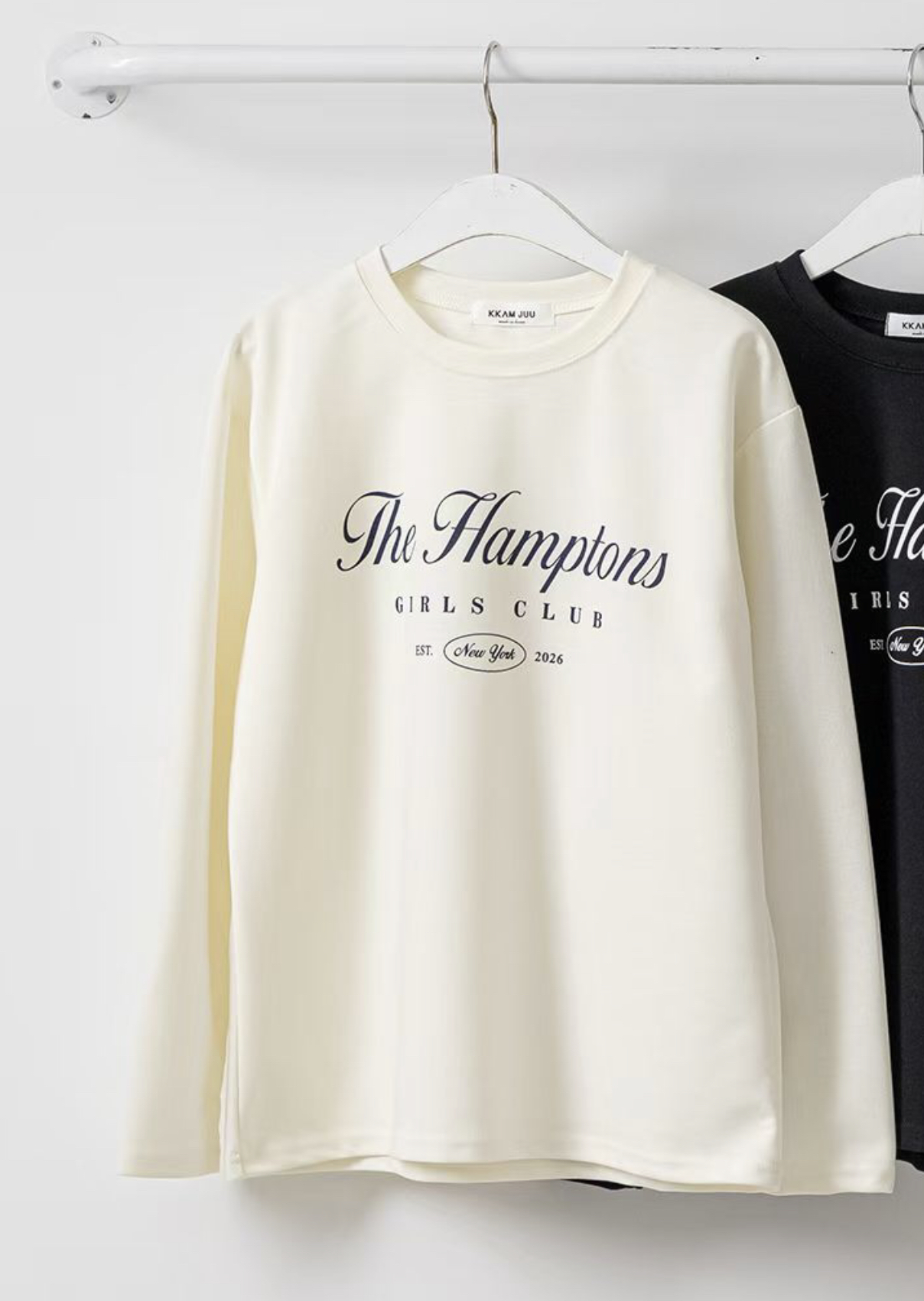 KKANNJUU韓國代購女裝新品時尚熱賣26春季職業推薦長袖T恤KKAMJUU長袖T恤圖色1