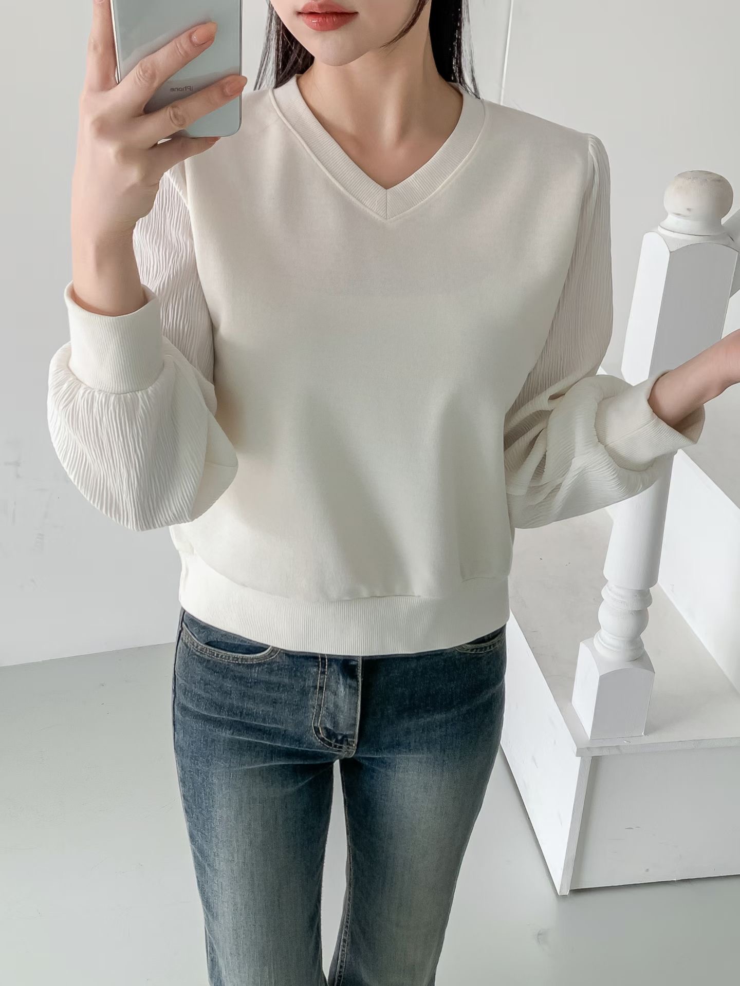 KKANNJUU韓國代購女士新品推薦職業26春季休閑襯衫蕾絲衫KKAMJUU襯衫/蕾絲衫圖色2