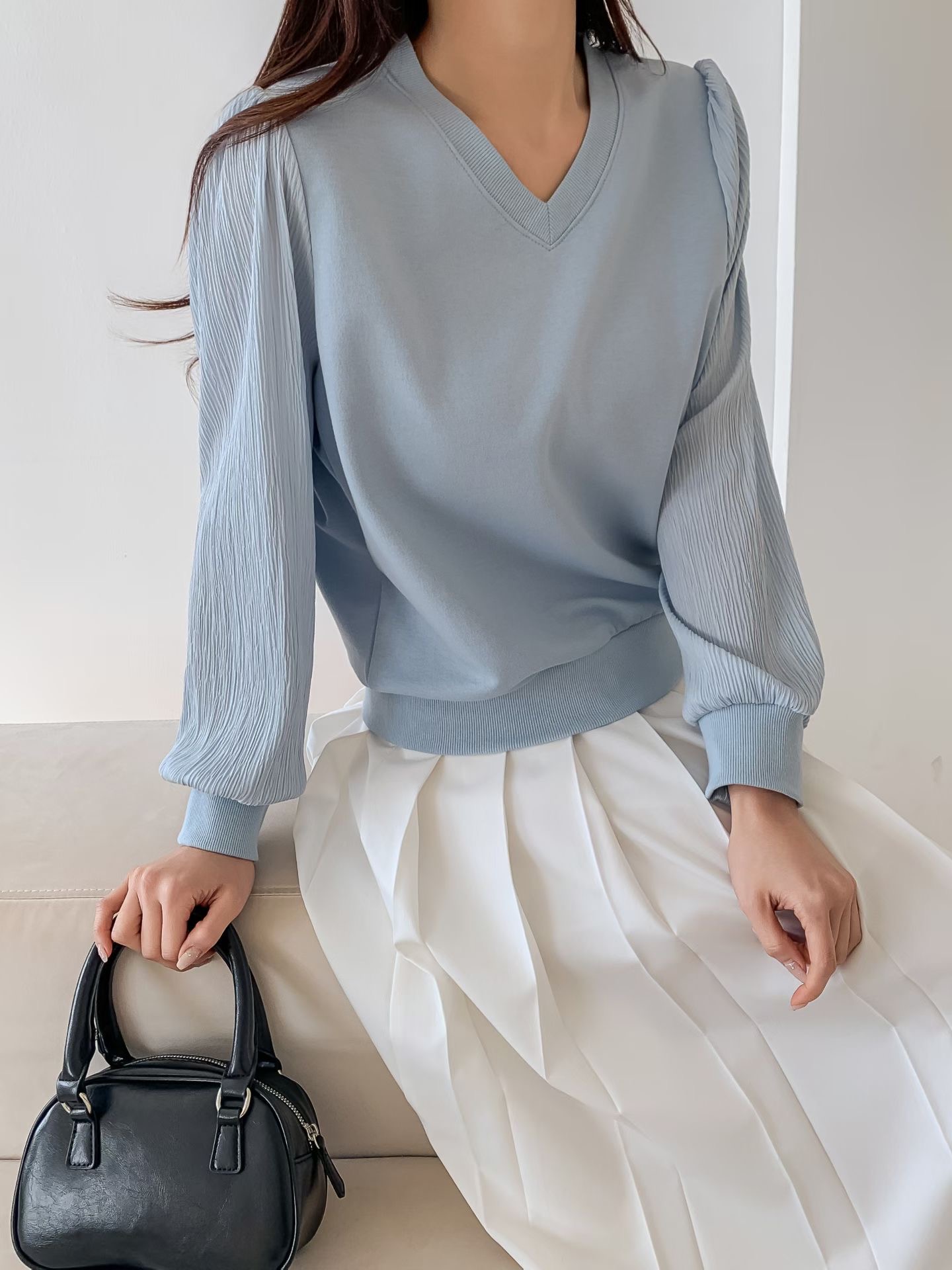 KKANNJUU韓國代購女士新品推薦職業26春季休閑襯衫蕾絲衫KKAMJUU襯衫/蕾絲衫圖色3