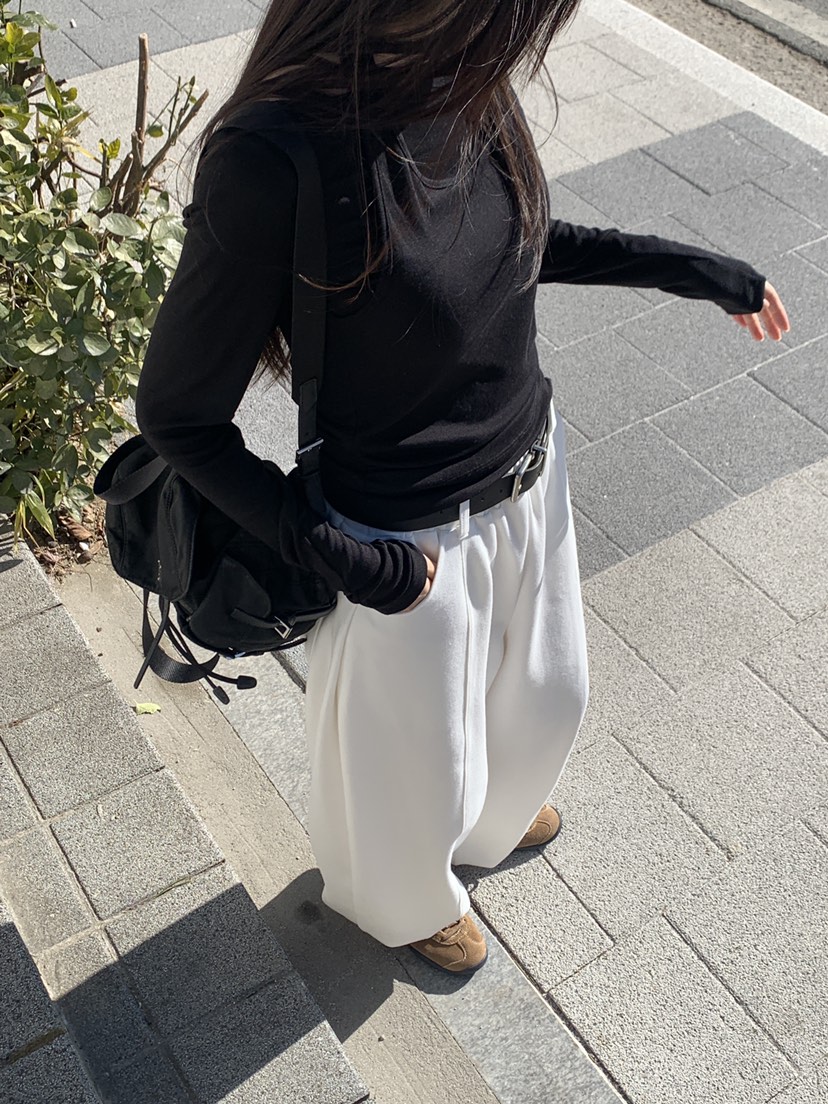 LOGARDEN東大門直郵女裝新品人氣職業推薦時尚休閑褲系帶LO GARDEN休閑褲