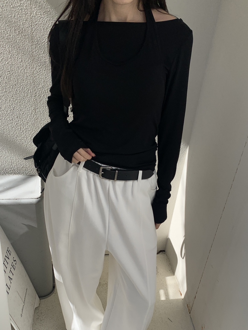 LOGARDEN東大門直郵女裝新品人氣職業推薦時尚休閑褲系帶LO GARDEN休閑褲