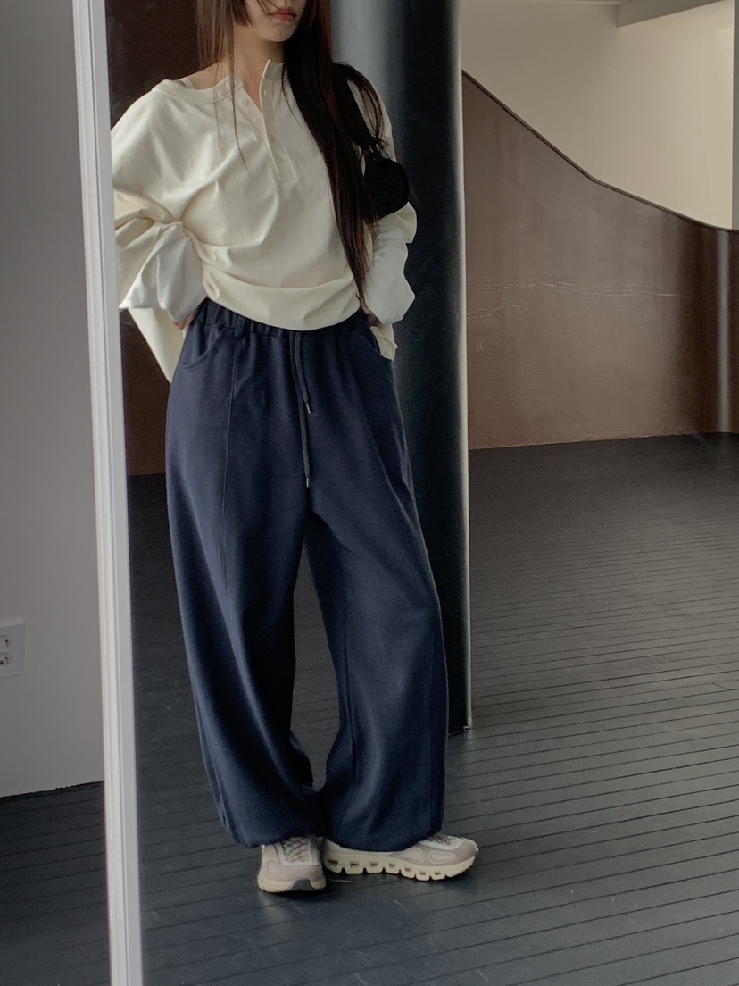 LOGARDEN東大門直郵女裝新品人氣職業推薦時尚休閑褲系帶LO GARDEN休閑褲圖色1