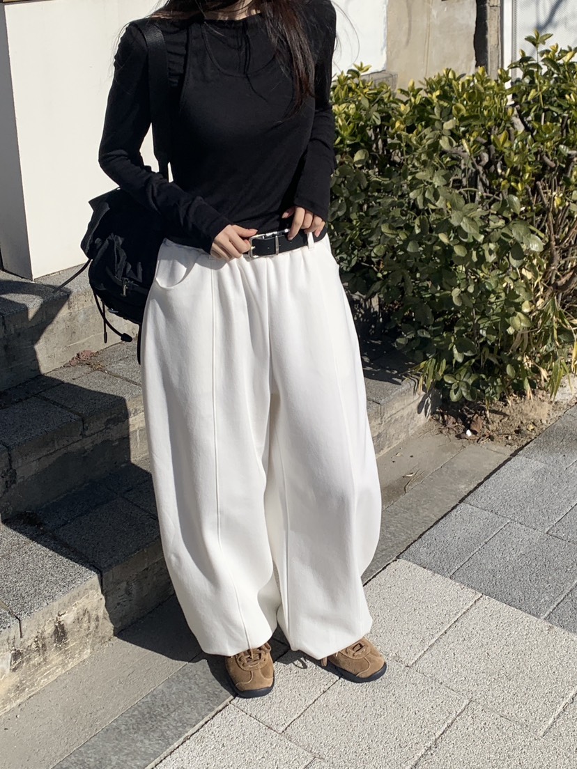 LOGARDEN東大門直郵女裝新品人氣職業推薦時尚休閑褲系帶LO GARDEN休閑褲圖色2