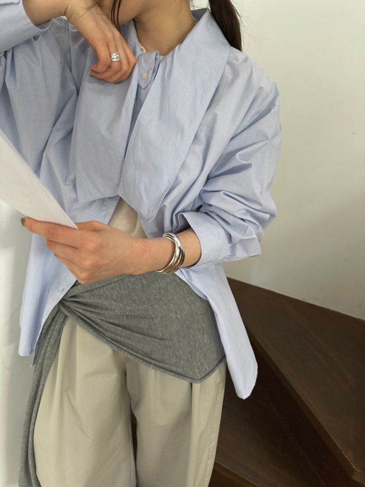 MARE東大門實拍女裝新款休閑人氣時尚真品襯衫蕾絲衫系帶MARE襯衫/蕾絲衫